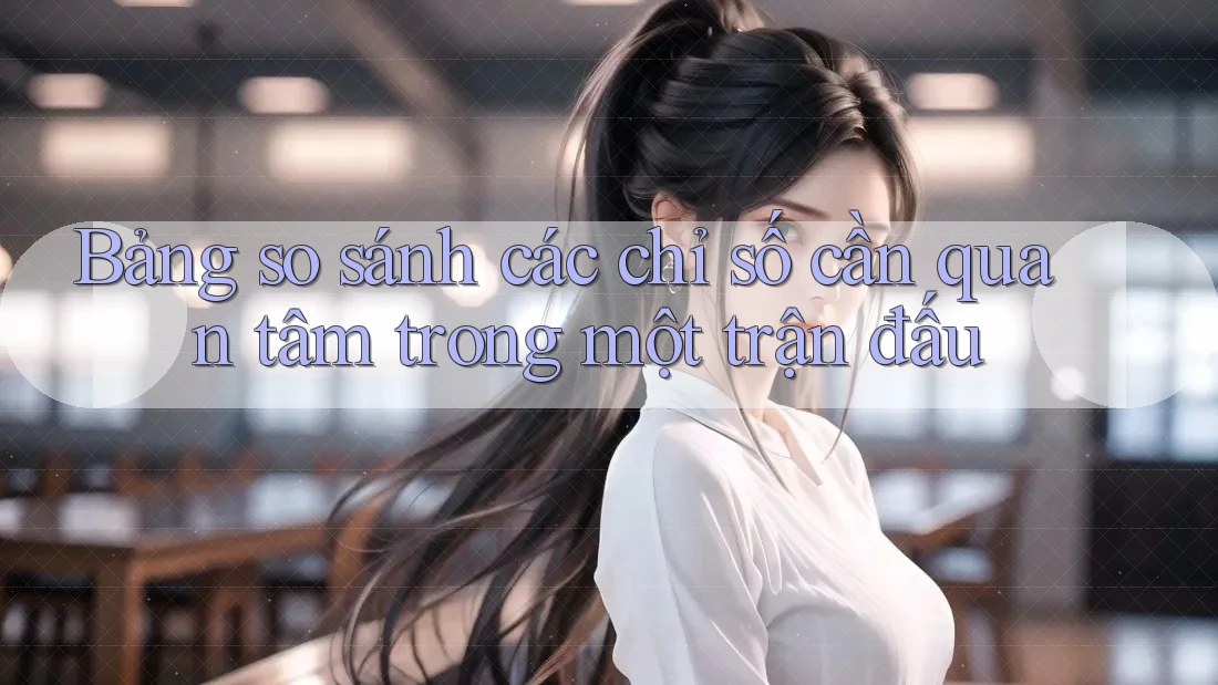 Bảng so sánh các chỉ số cần quan tâm trong một trận đấu